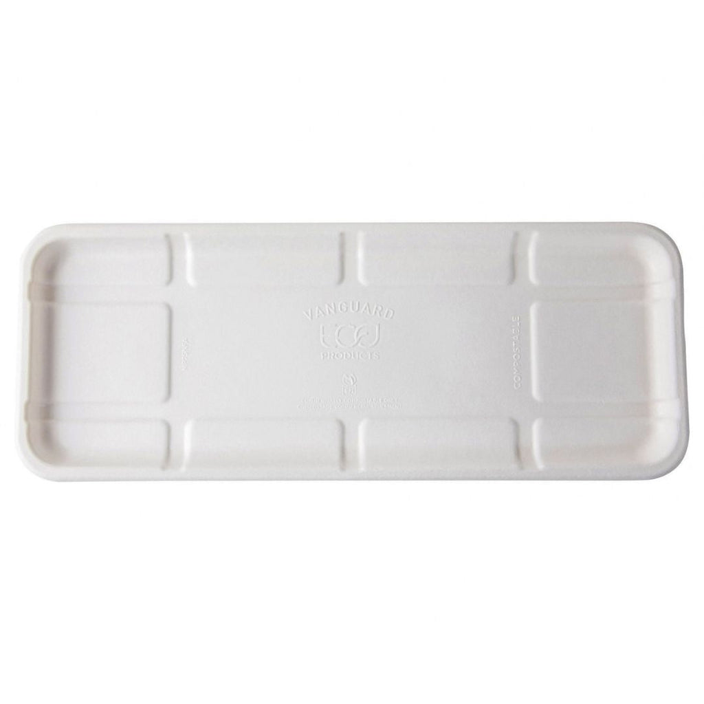 14.75" x 5.75" x 0.625" Lined Meat & Produce Trays | 7S | White