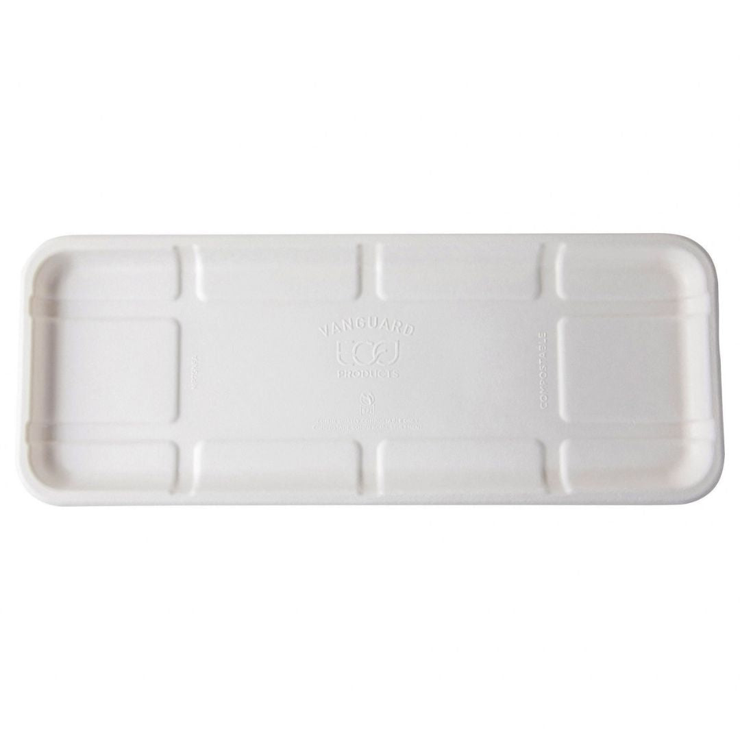 14.75" x 5.75" x 0.625" Lined Meat & Produce Trays | 7S | White