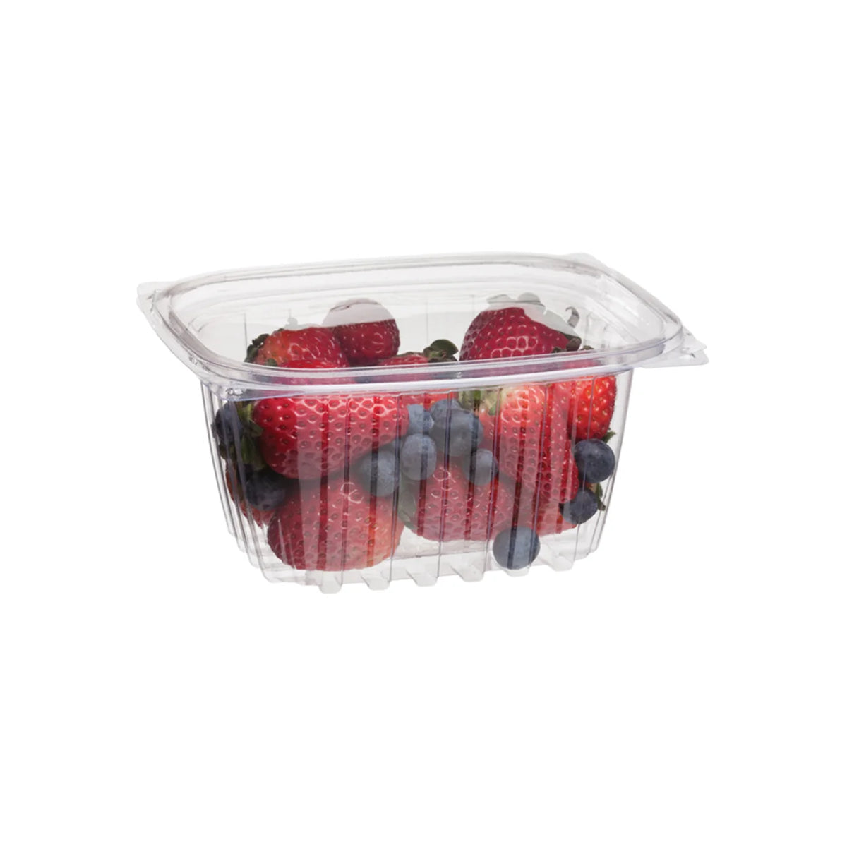 16 oz Rectangle Deli Container & Lid | Compostable | Clear PLA