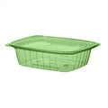 32 oz Rectangle Deli Container & Lid | Compostable | Green PLA
