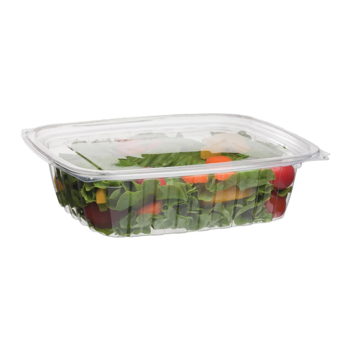24 oz Rectangle Deli Container & Lid | Compostable | Clear PLA