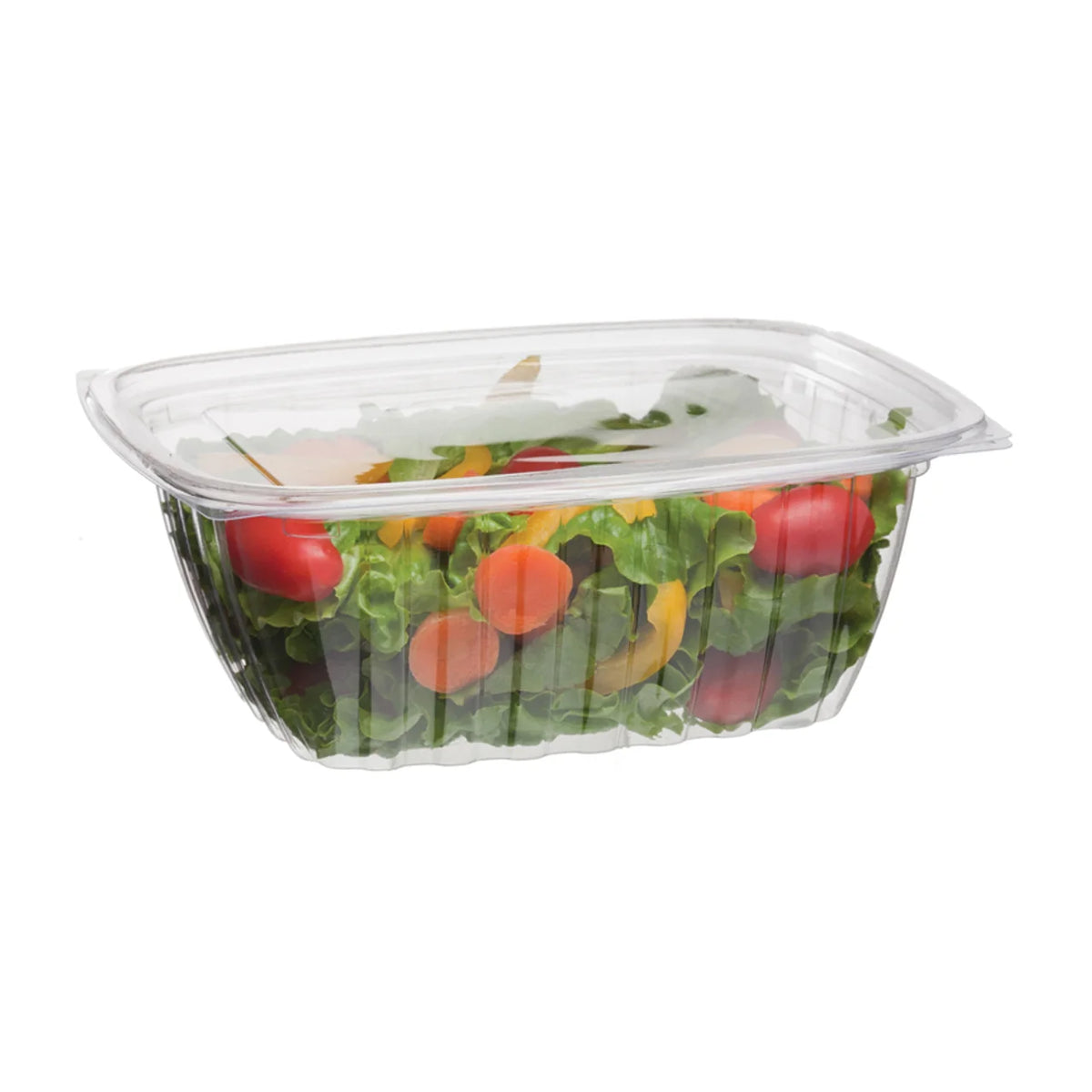 48 oz Rectangle Deli Container & Lid | Compostable | Clear PLA