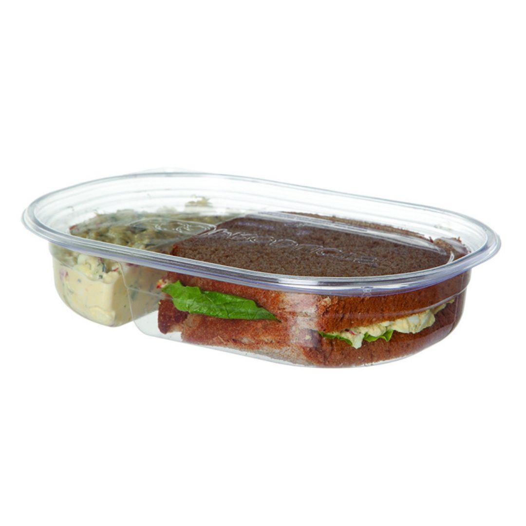32 oz Deli & Snack Containers | 2-Compartment | Compostable