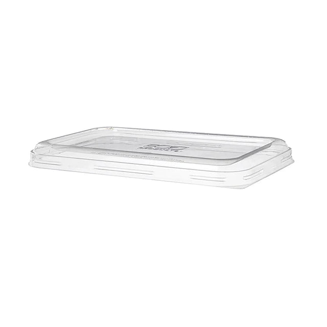Lid for 24-32 oz Rectangular Container | Clear RPET | Vented | Flat Lid