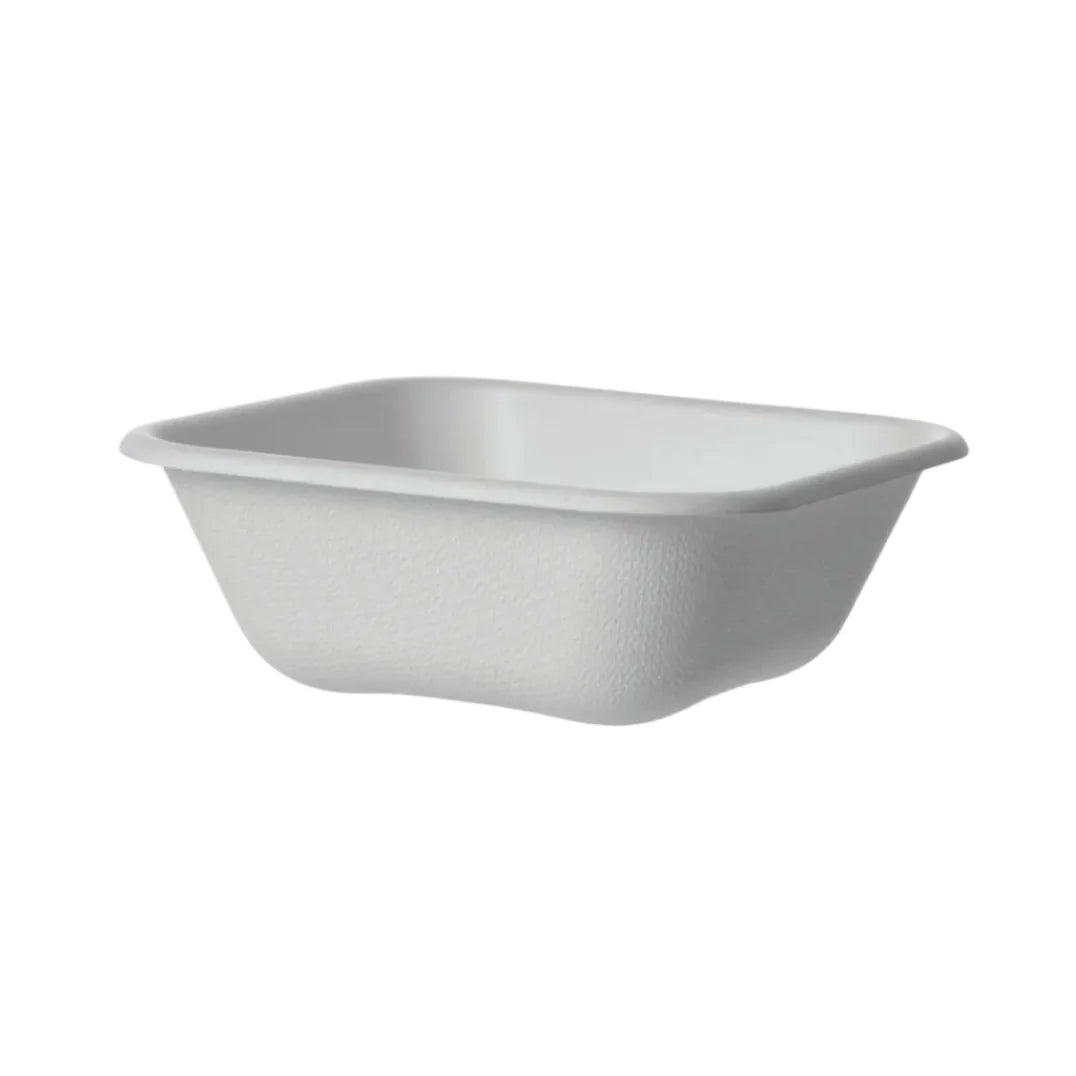 White square tray on a white background