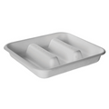 3 Divider Taco Tray | White Sugarcane | Compostable