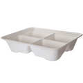 Vanguard™ Regalia™ Renewable & Compostable | Lined Sugarcane Half Pans | 4-Cmpt | 13" x 10" x 3"