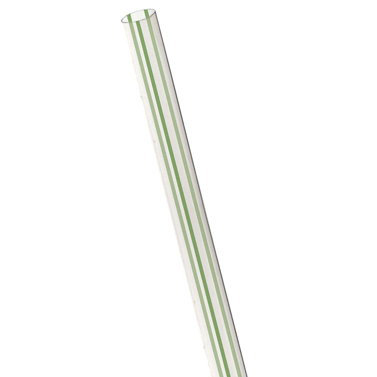 7.75" Unwrapped Straw | 6mm | PLA | Bulk | Green Stripe