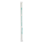 9.5" Wrapped Straw | 8mm | PLA | Bulk | Green Stripe