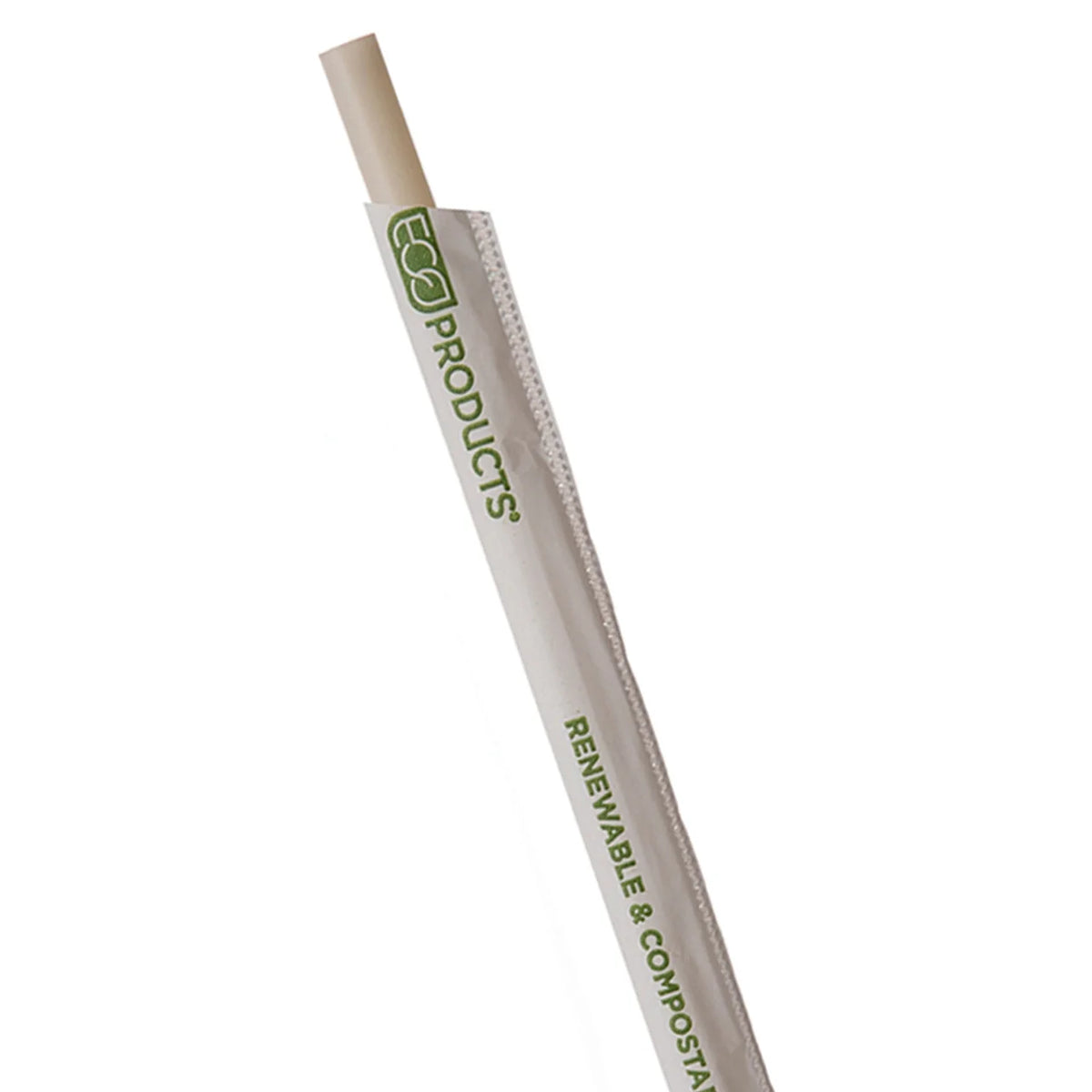 10.25" PHA Drinking Straws | Wrapped | Giant | Natural White