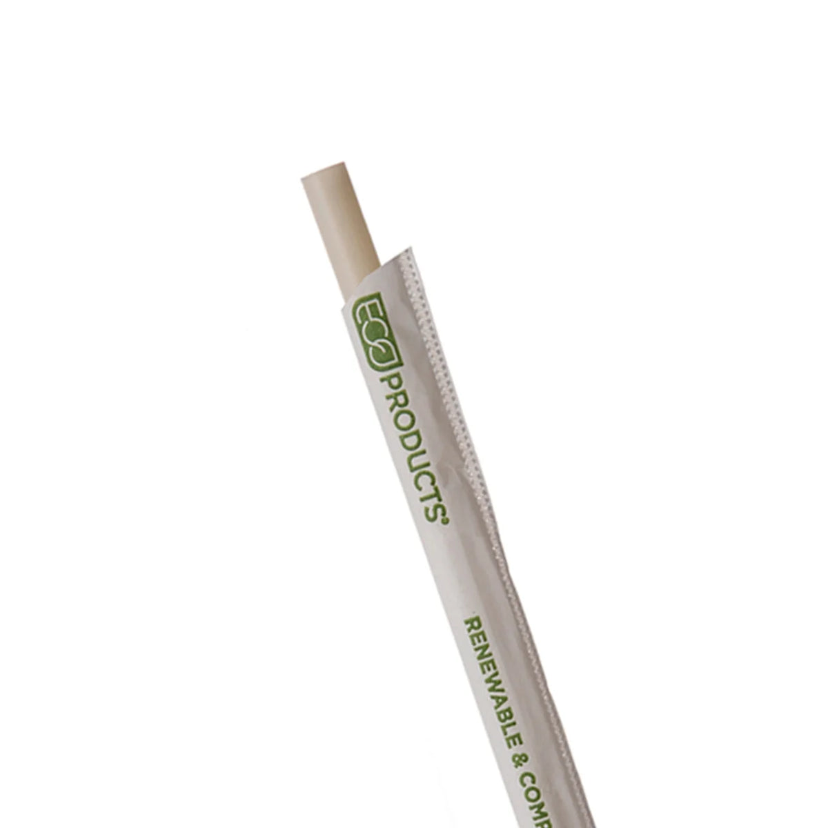 7.75" PHA Drinking Straws | Wrapped | Jumbo | Natural White