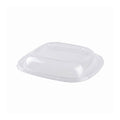Clear plastic lid on a white background