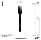 6.5" Compostable CPLA Fork | White | Bulk Packs | Case of 1000