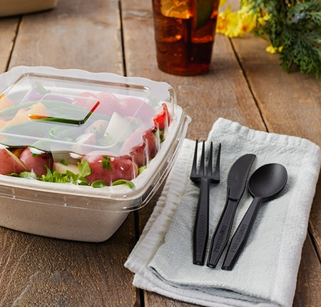 6.5" Compostable CPLA Fork | Black | Bulk Packs | Case of 1000