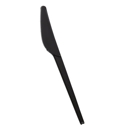 6.5" Medium Weight CPLA Knife | Black | Compostable | Case of 1000