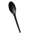 6.5" Medium Weight CPLA Spoon | Black | Compostable | Case of 1000