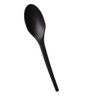 6.5" Medium Weight CPLA Spoon | Black | Compostable | Case of 1000
