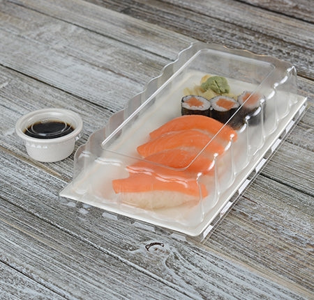 Recyclable Dome Lid for 10" x 5" Rectangular Plate | Clear | Lid Only | Case of 500
