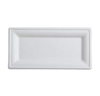 10" x 5" Rectangular Plate | White Sugarcane Fiber | Case of 500