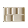Compostable 6-section tray on a white background