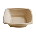 Beige square bowl on a white background