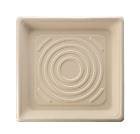 10.25" Fiber Square Tray | Compostable | Tan