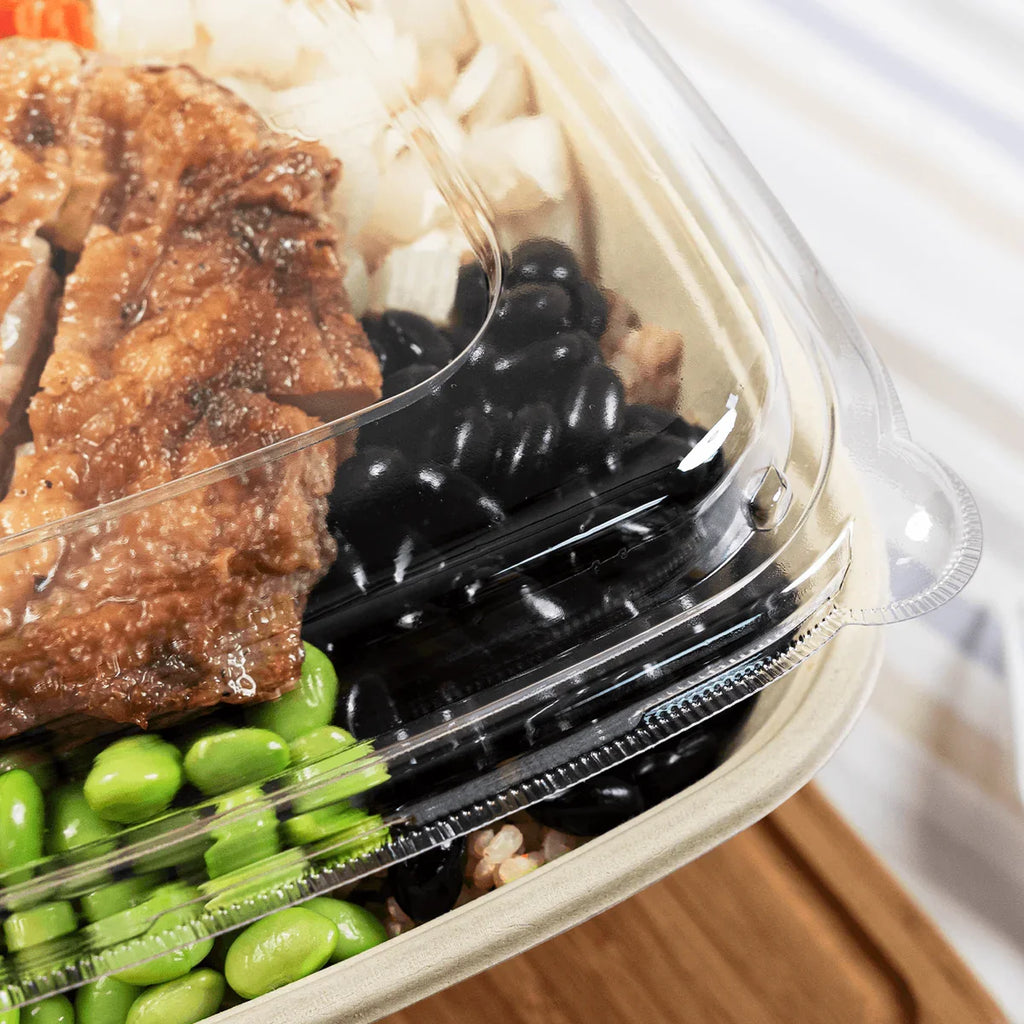 Lid for 32-48 oz Square Bowl | Recyclable PET Plastic