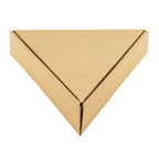 Triangular cardboard pizza box on a white background