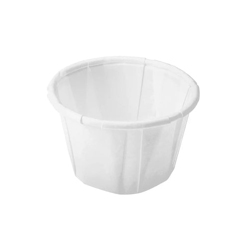 1 oz White Portion Cup | Uncoated Paper | Compostable