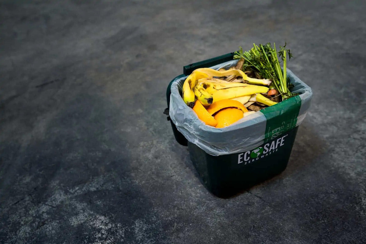 Compost Caddy Bin w/Compostable Trash Bags Set | Includes Bin & 2 Rolls of 2.5 gal Bags