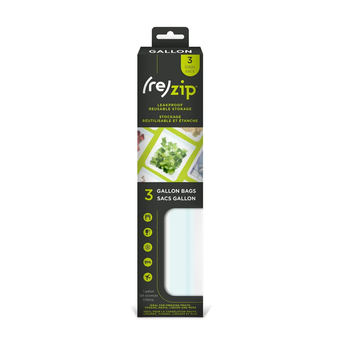 Reusable Flat Gallon Storage Bags | Set of 3