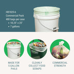7 gal Certified Compostable Trash Bags | 18.25"x25"