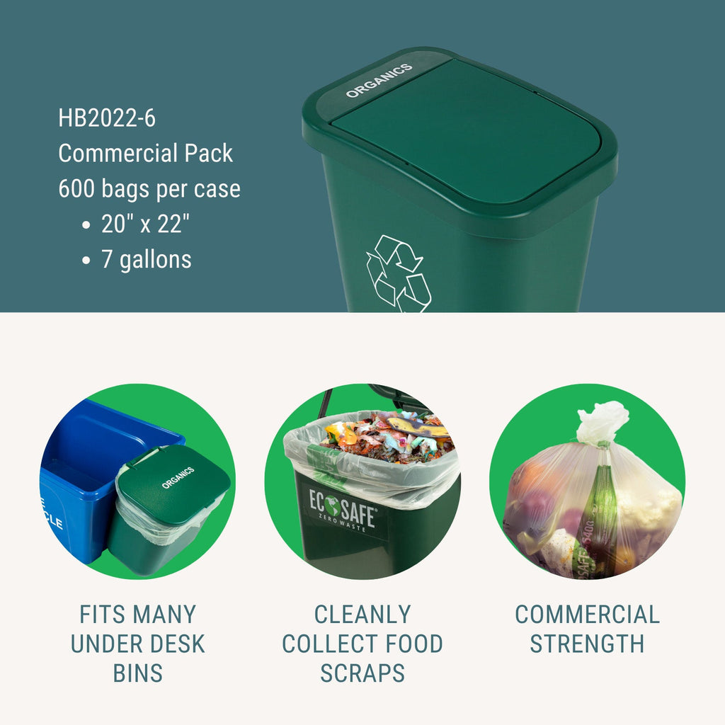 7 gal Certified Compostable Trash Bags | 20"x22"