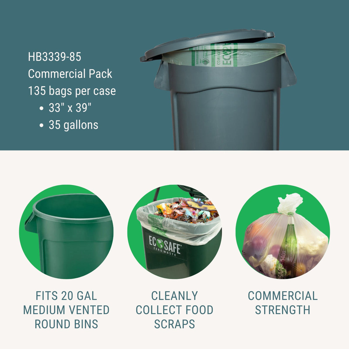 35 gal Certified Compostable Lawn & Leaf Bag 33"x39"