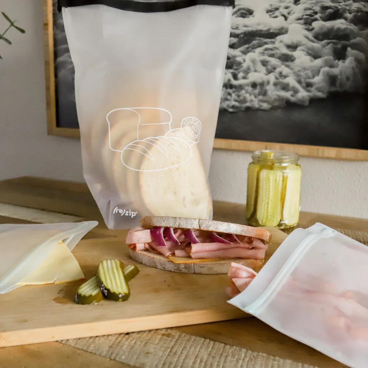 Reusable Bread and Bagel Bag | Roll Top Closure