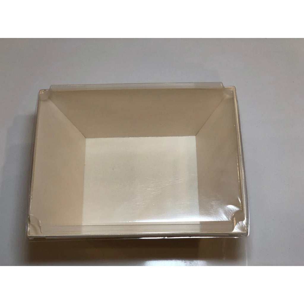 11.8" X 15" X 3" Covered Tray Set | Compostable Balsa Tray with RPET Lid