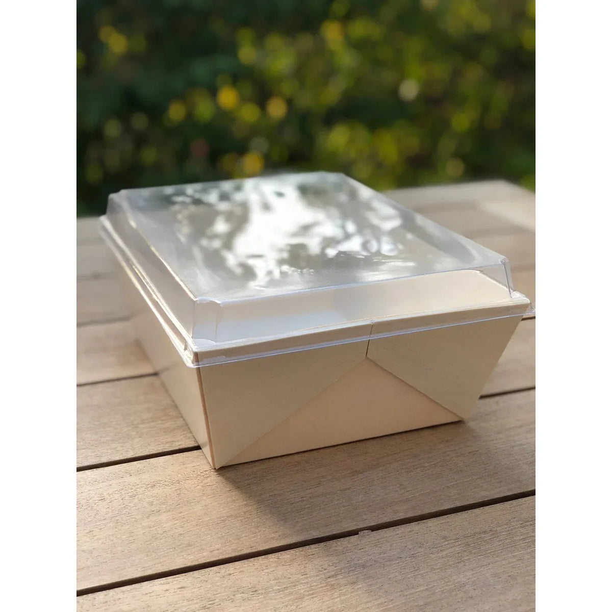 11.8" X 15" X 3" Covered Tray Set | Compostable Balsa Tray with RPET Lid