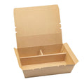 11" x 9" 3 Compartment Bento Box w/ Attached Lid | Paper Board