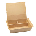 11" x 9" 3 Compartment Bento Box w/ Attached Lid | Paper Board