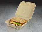 1-compartment clamshell with a hinged lid.
