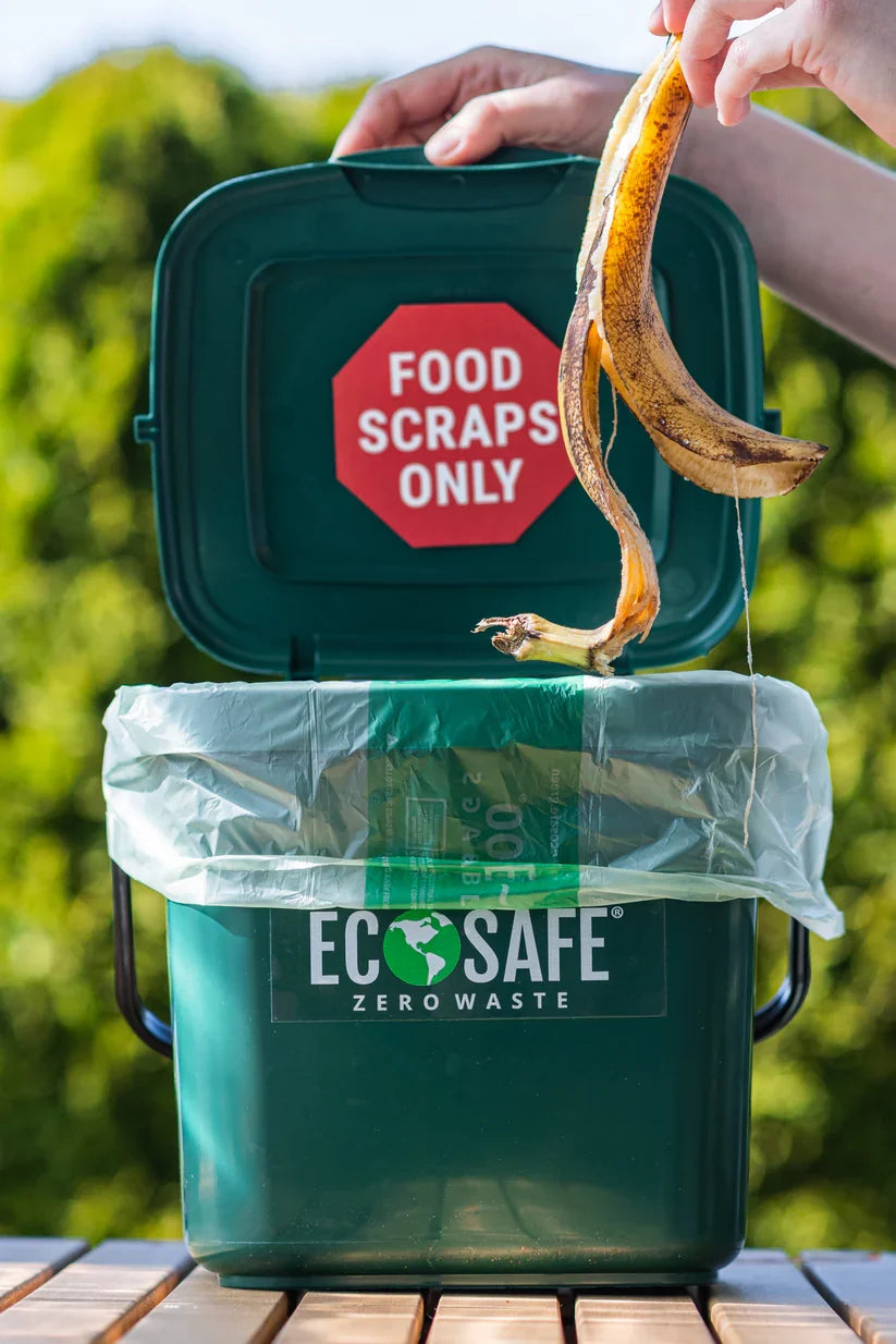 Compost Caddy Bin w/Compostable Trash Bags Set | Includes Bin & 2 Rolls of 2.5 gal Bags