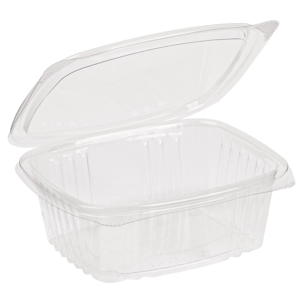 12 oz Rectangular Container | Clear PLA | Hinged Lid