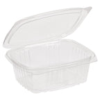 12 oz Rectangular Container | Clear PLA | Hinged Lid