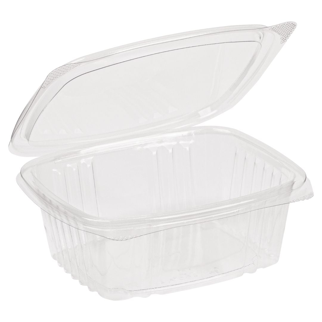 12 oz Rectangular Container | Clear PLA | Hinged Lid