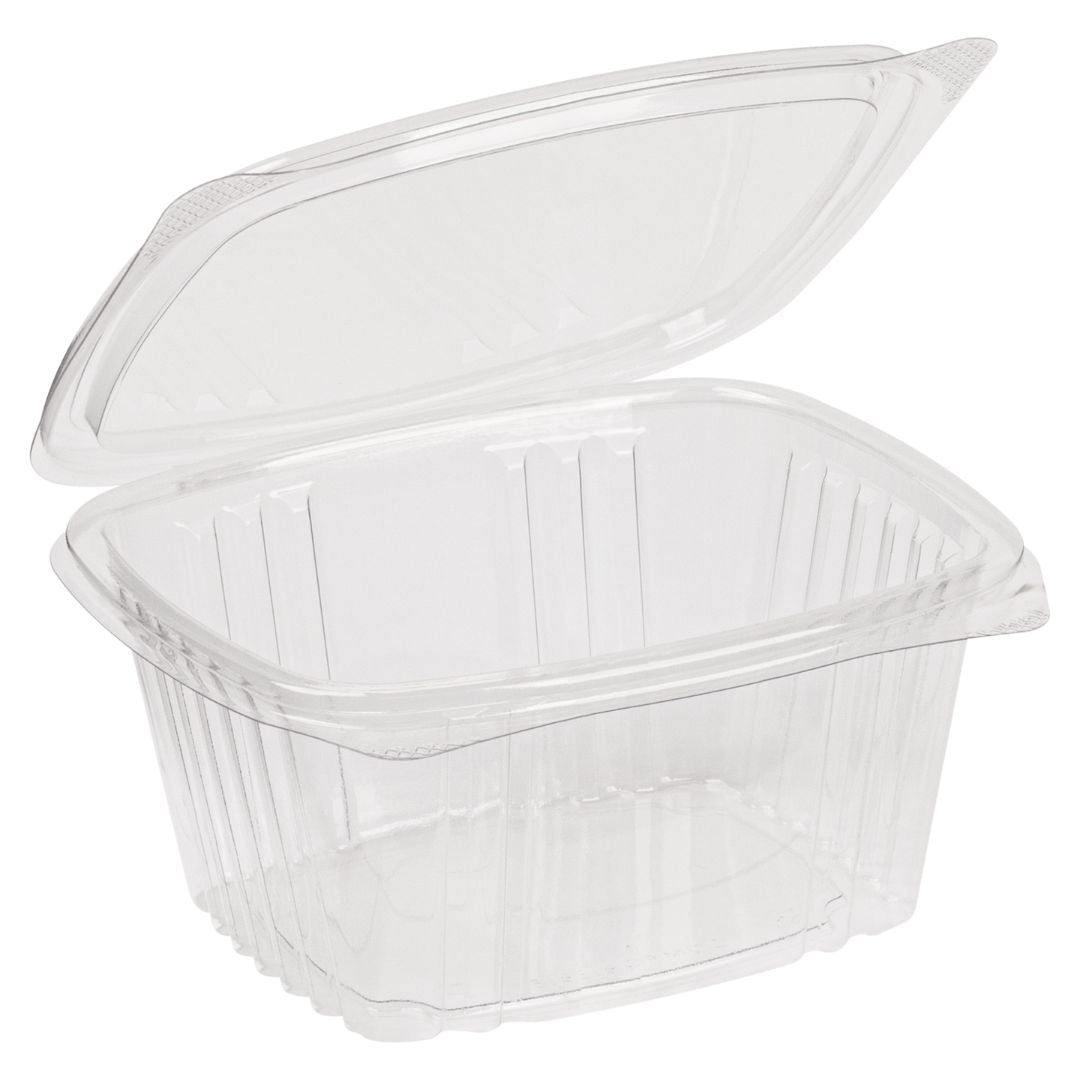 16 oz Rectangular Container | Clear PLA | Hinged Lid