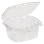 16 oz Rectangular Container | Clear RPET | Hinged Lid