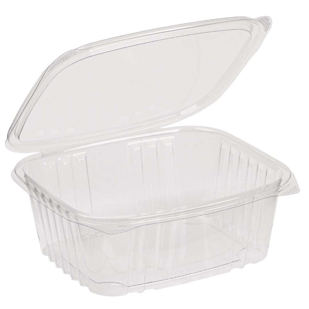 32 oz Rectangular Container | Clear RPET | Hinged Lid