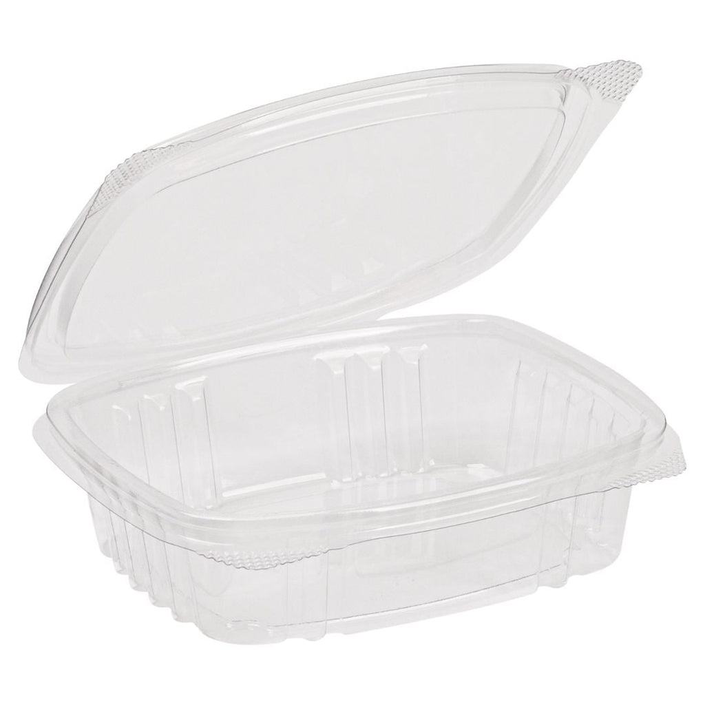 8 oz Rectangular Container | Clear PLA | Hinged Lid