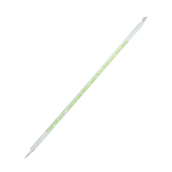 9.5" PLA Drinking Straws | Wrapped | Jumbo | Green