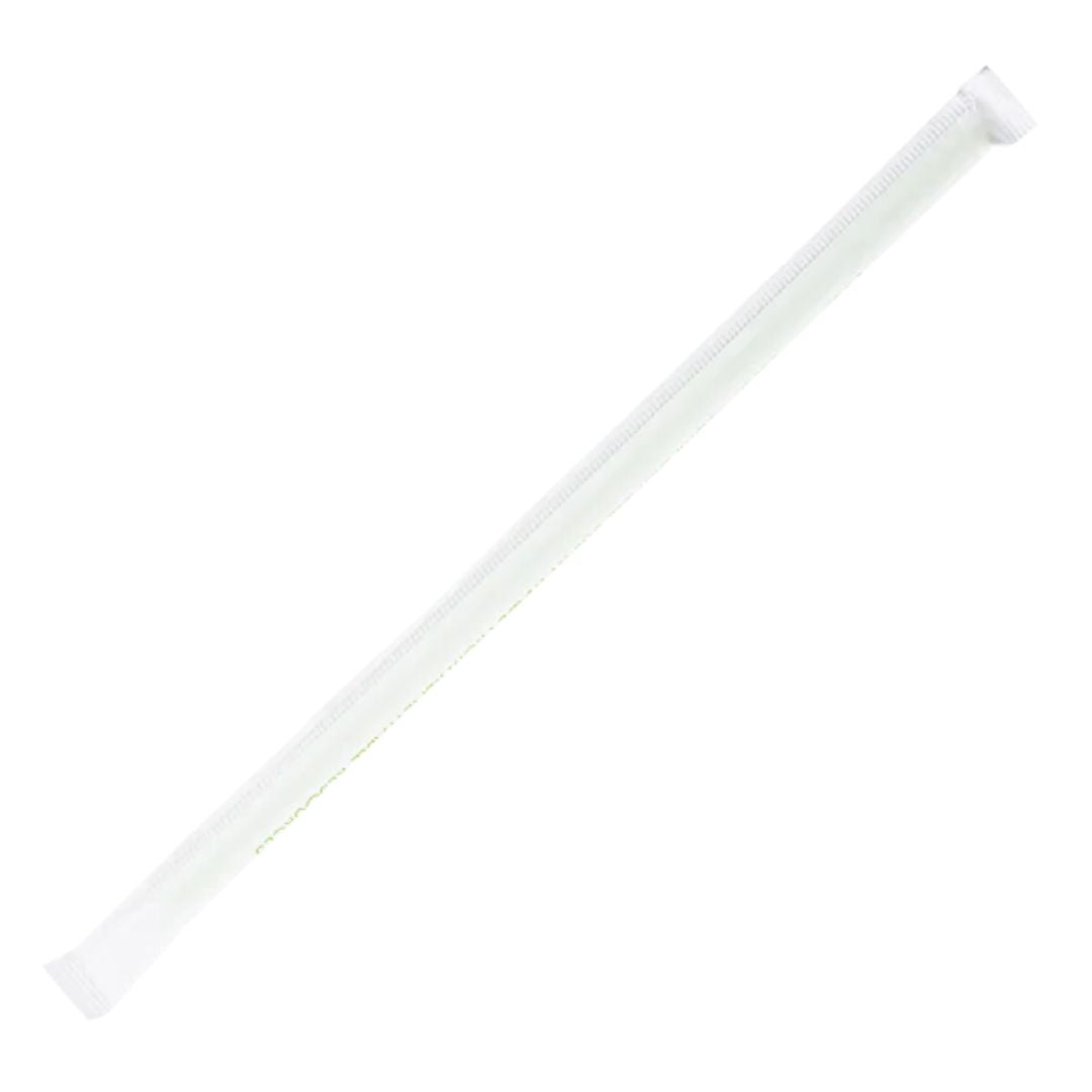 8.75" PLA Drinking Straws | Wrapped | Giant | Green